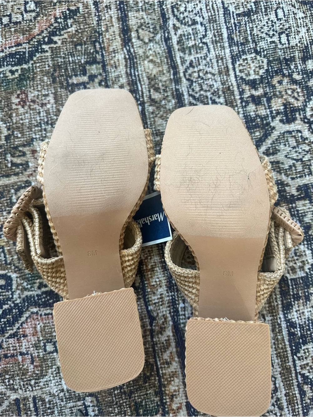 Beach by Matisse Women's Woven Tan Block Heel Sandals - Picture 6 of 6